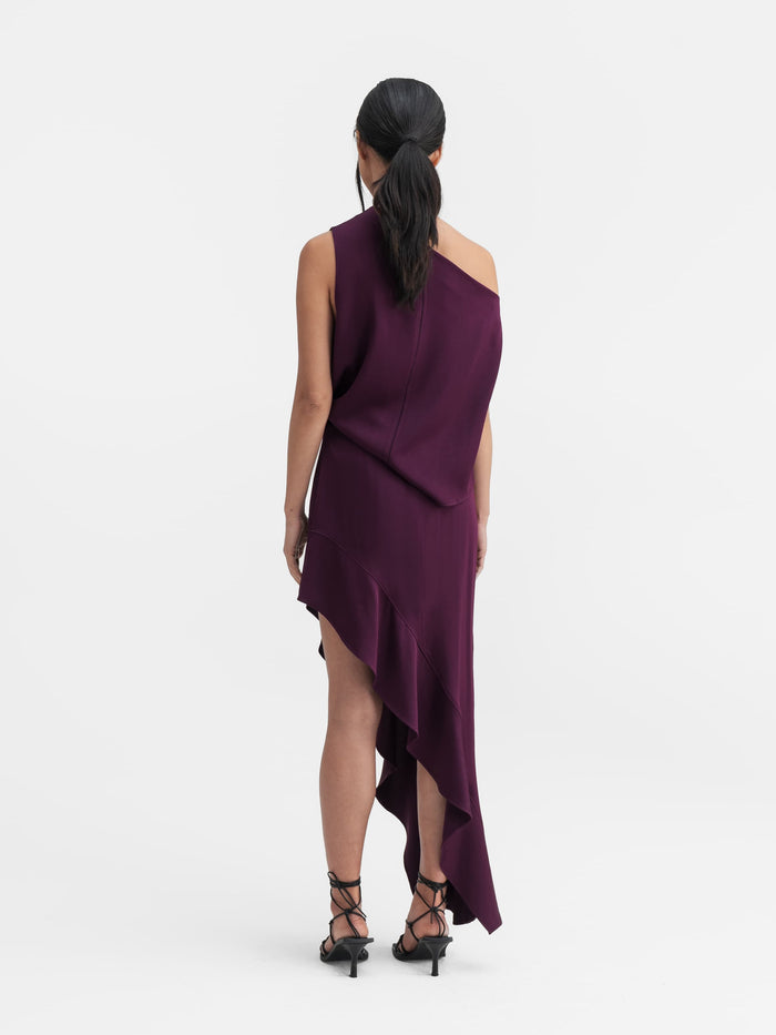 Ahlvar Hida Frill Skirt Dark Berry