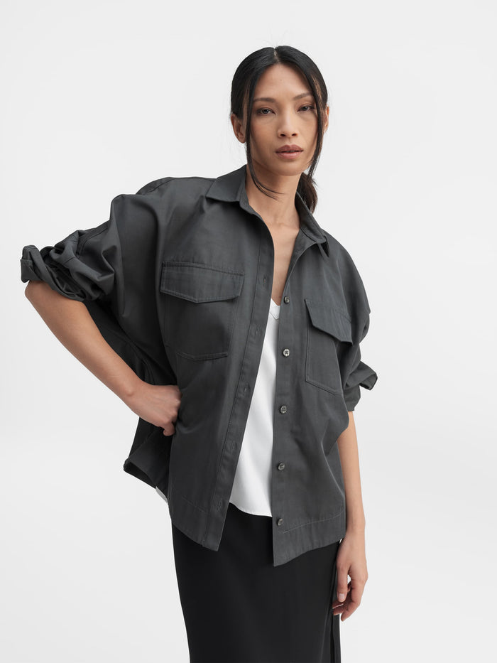 ahlvar Kaia over shirt dark grey