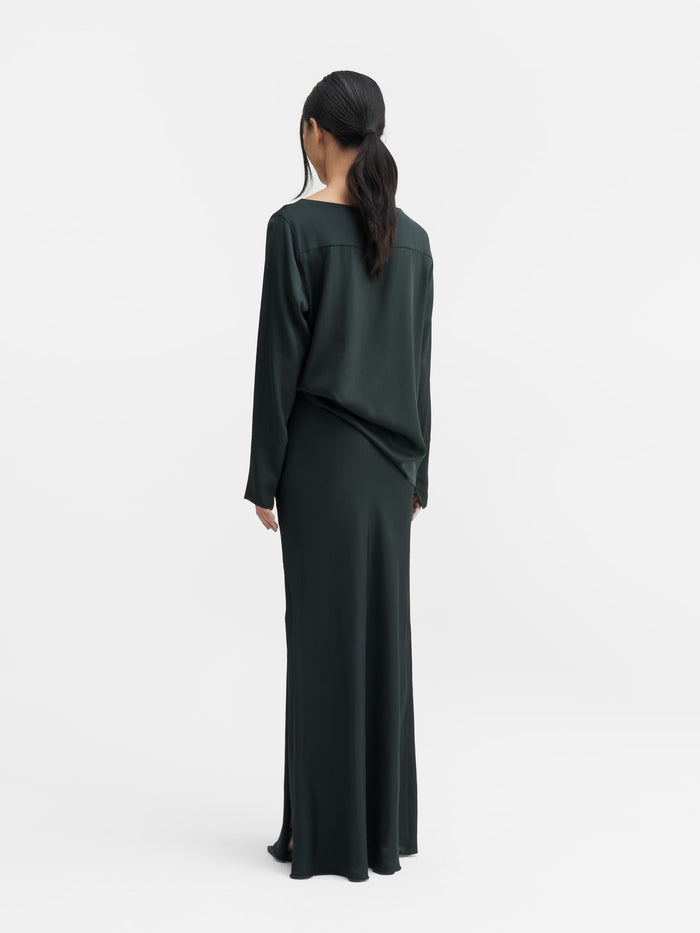 Ahlvar Kelly Silk Blouse Deep Forest