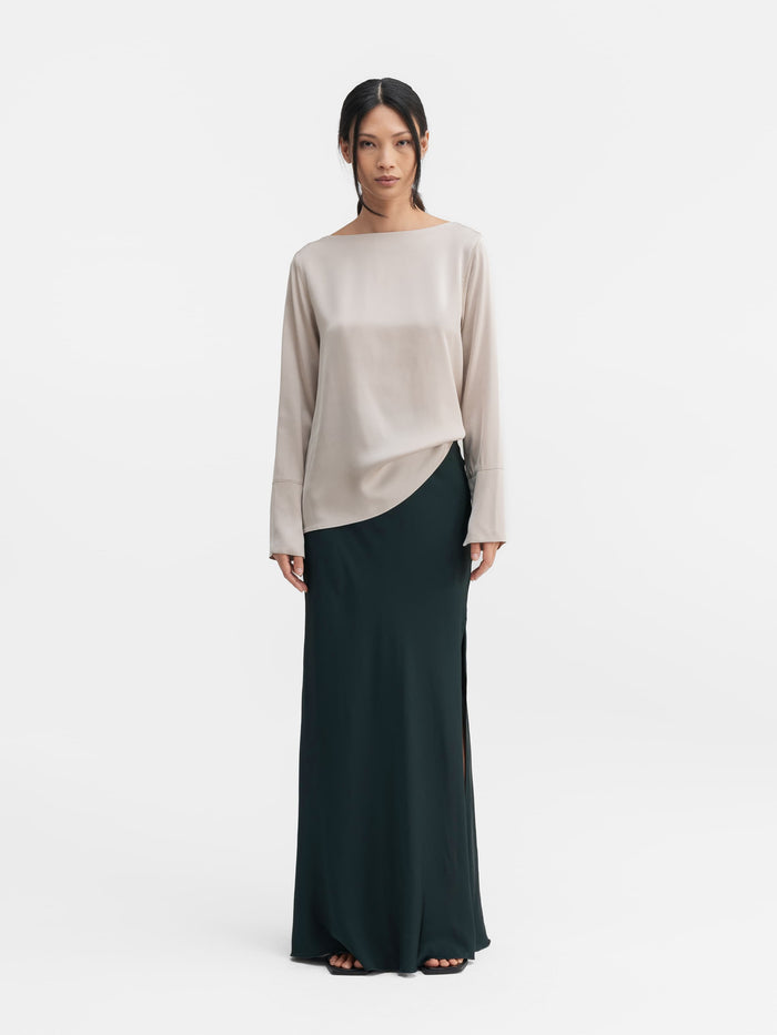 ahlvar Kelly silk blouse greige