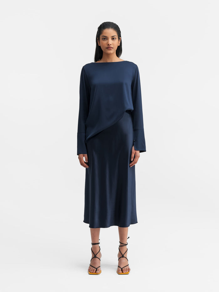 Ahlvar Kelly Silk Blouse Midnight Blue