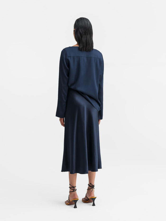 Ahlvar Kelly Silk Blouse Midnight Blue