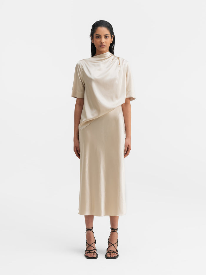 Ahlvar Lima Satin Silk Tee Cream