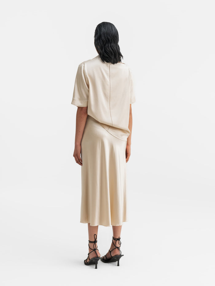 Ahlvar Lima Satin Silk Tee Cream