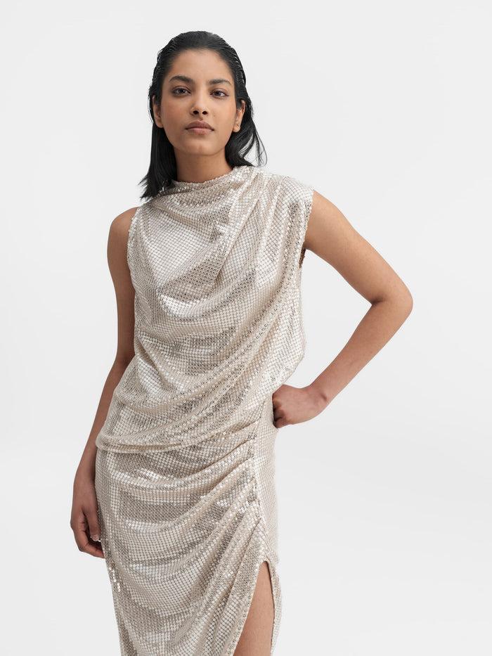 ahlvar Lima sequin tank cream