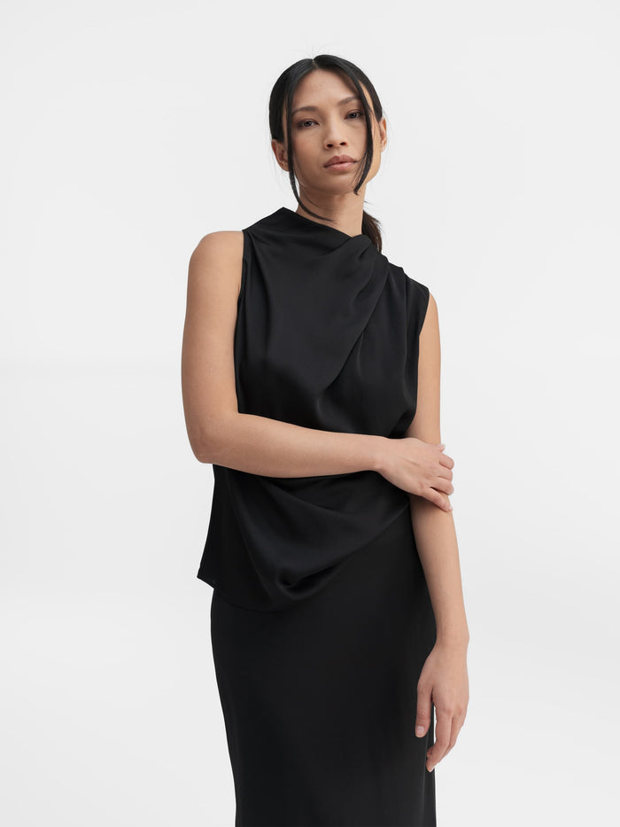 ahlvar Lima silk tank black