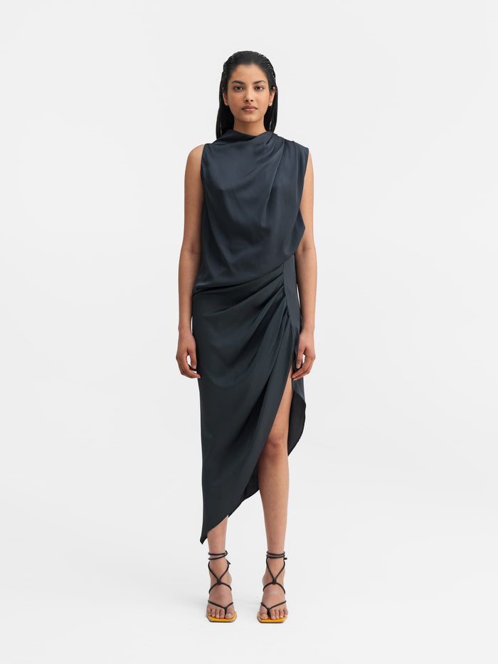 Ahlvar Lima Silk Tank Blue Grey