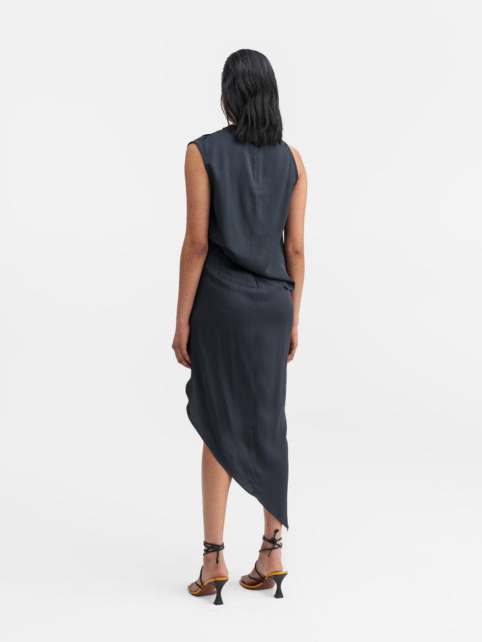 Ahlvar Lima Silk Tank Blue Grey