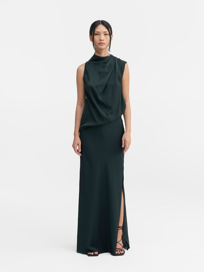 Ahlvar Lima Silk Tank Deep Forest