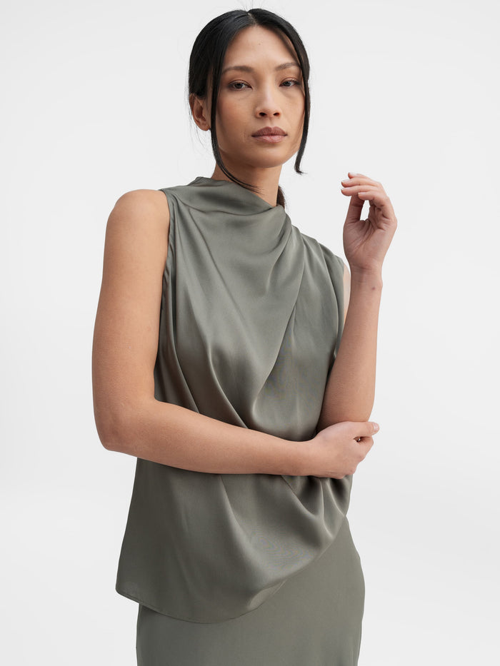 Ahlvar Lima Silk Tank Light Military