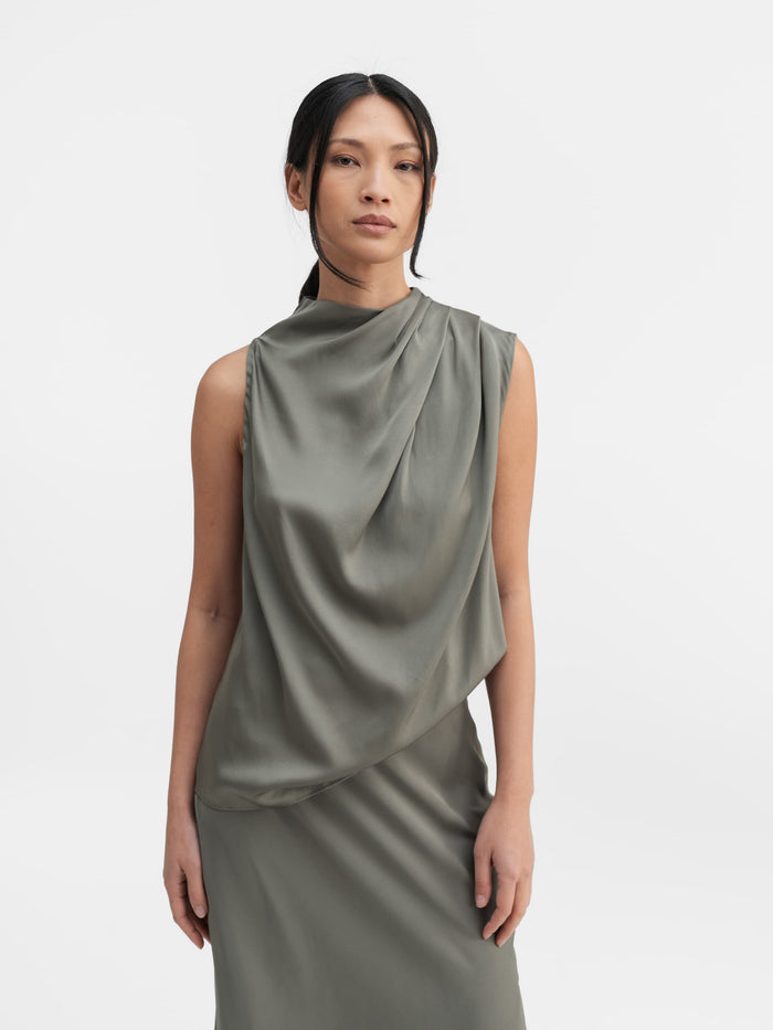 Ahlvar Lima Silk Tank Light Military