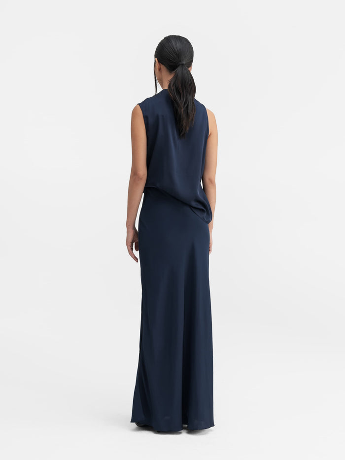 Ahlvar Lima Silk Tank Midnight Blue