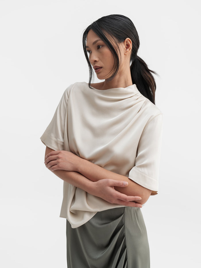 ahlvar Lima silk tee cream