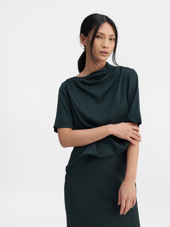 Ahlvar Lima Silk Tee Deep Forest