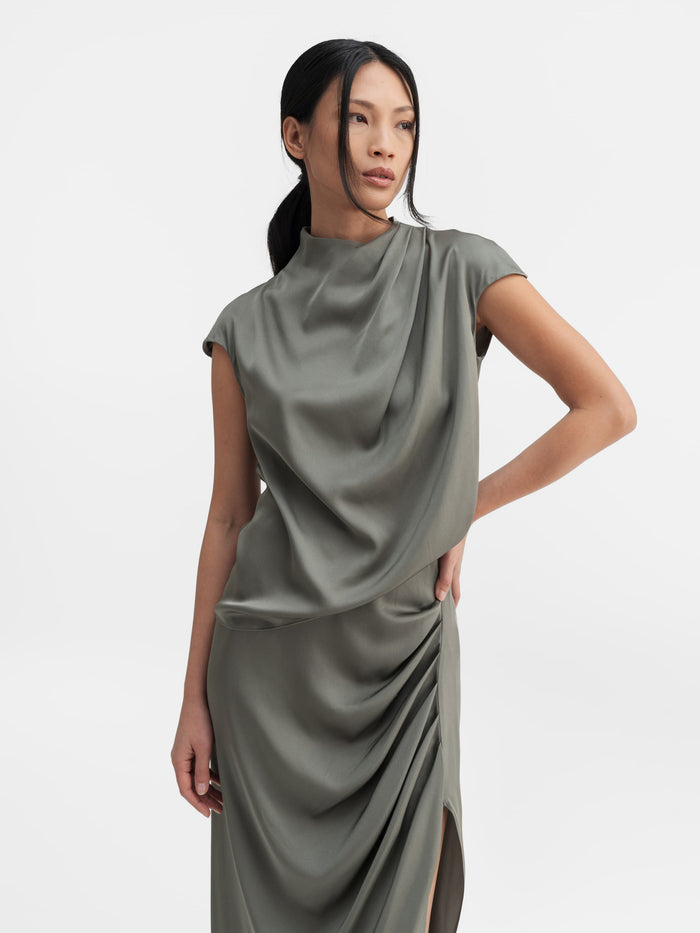 Ahlvar Lima Silk Top Light Military