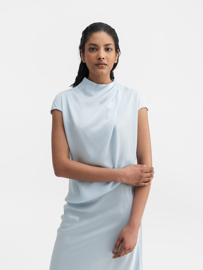 Ahlvar Lima Silk Top Sky Blue