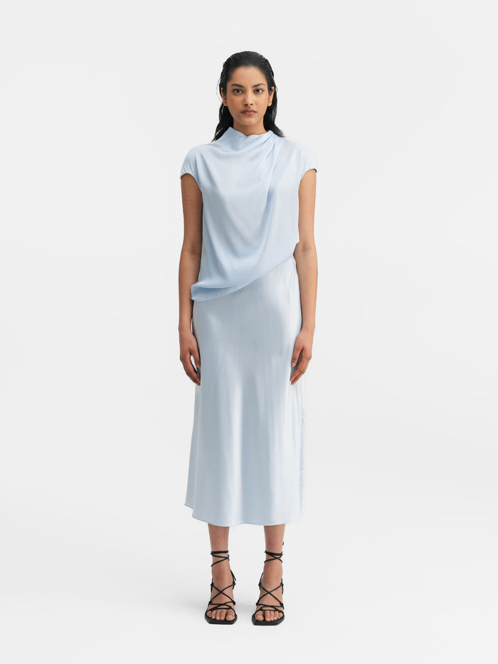 ahlvar Lima silk top sky blue