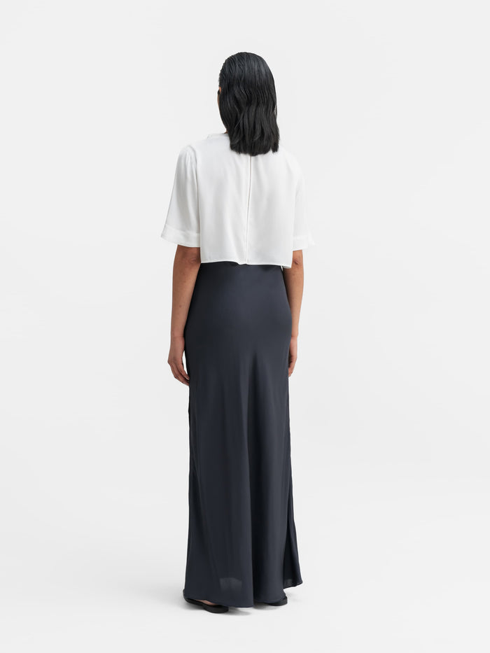 Ahlvar Lola Cropped Silk Tee White