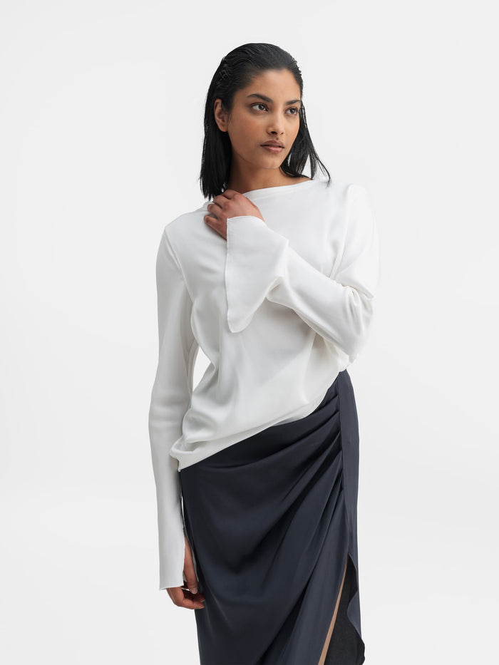 ahlvar Lola silk blouse white