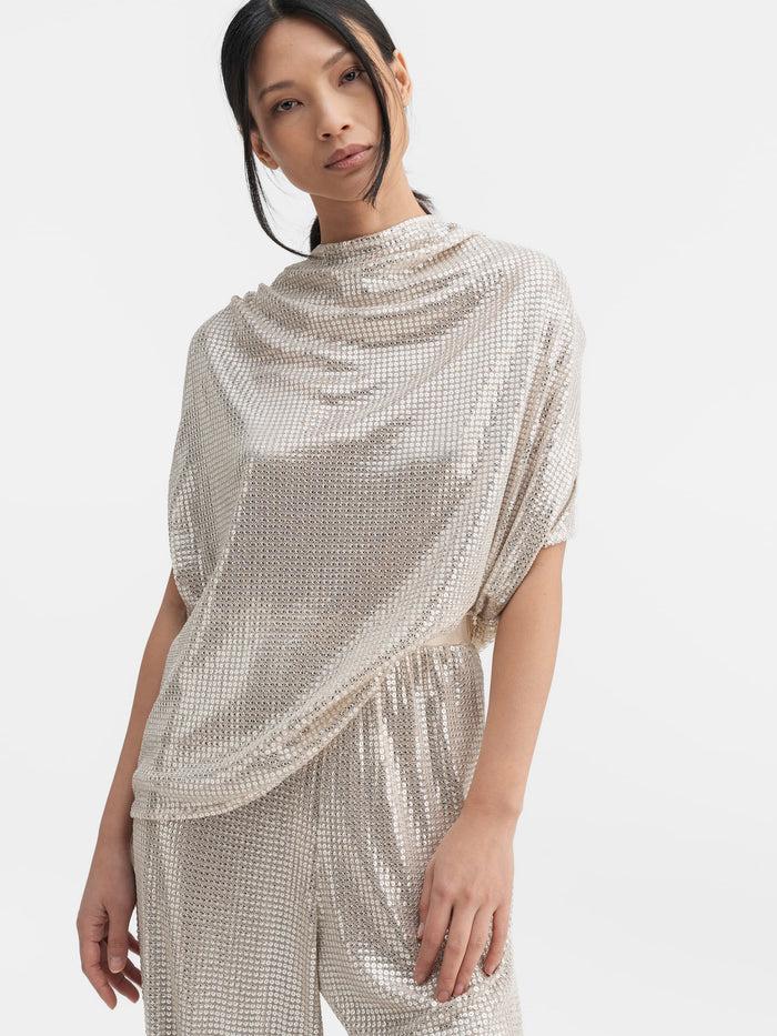 ahlvar Milly sequin top cream