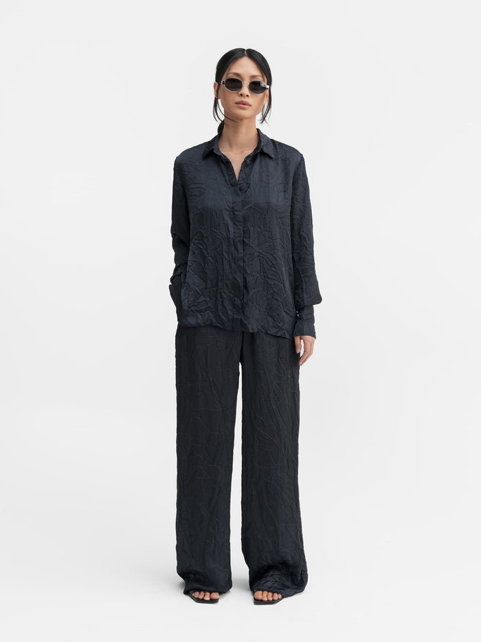 ahlvar Mina shirt blue grey