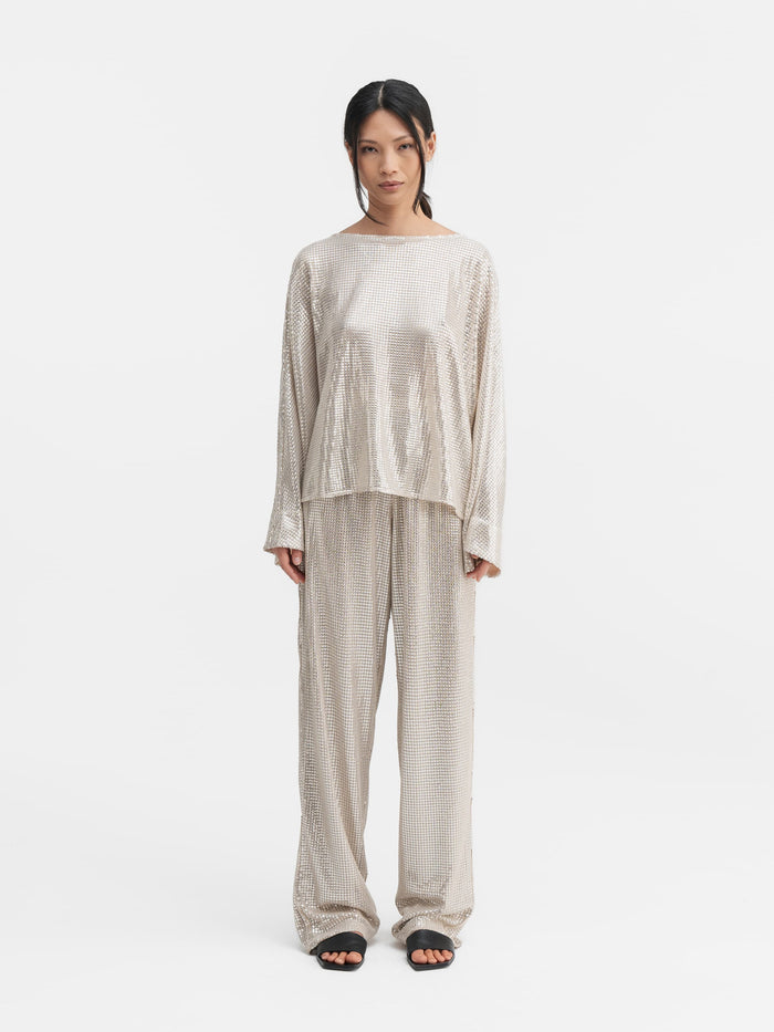 Ahlvar Nina Sequin Blouse Cream