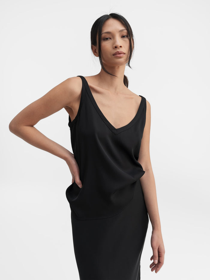 ahlvar Shin silk tank black