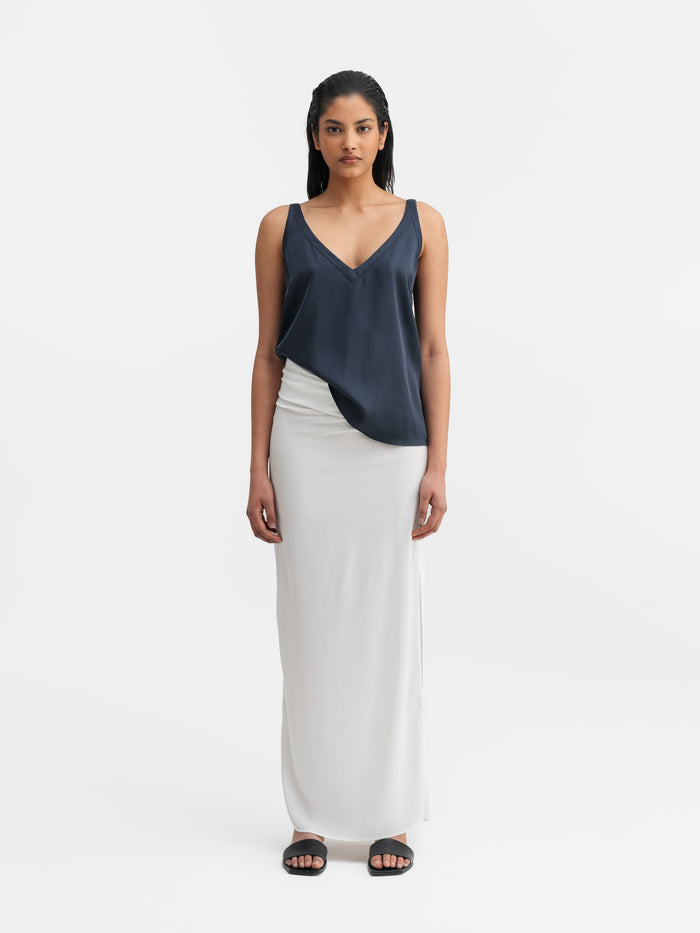 Ahlvar Shin Silk Tank Blue Grey