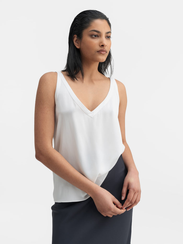 ahlvar Shin silk tank white