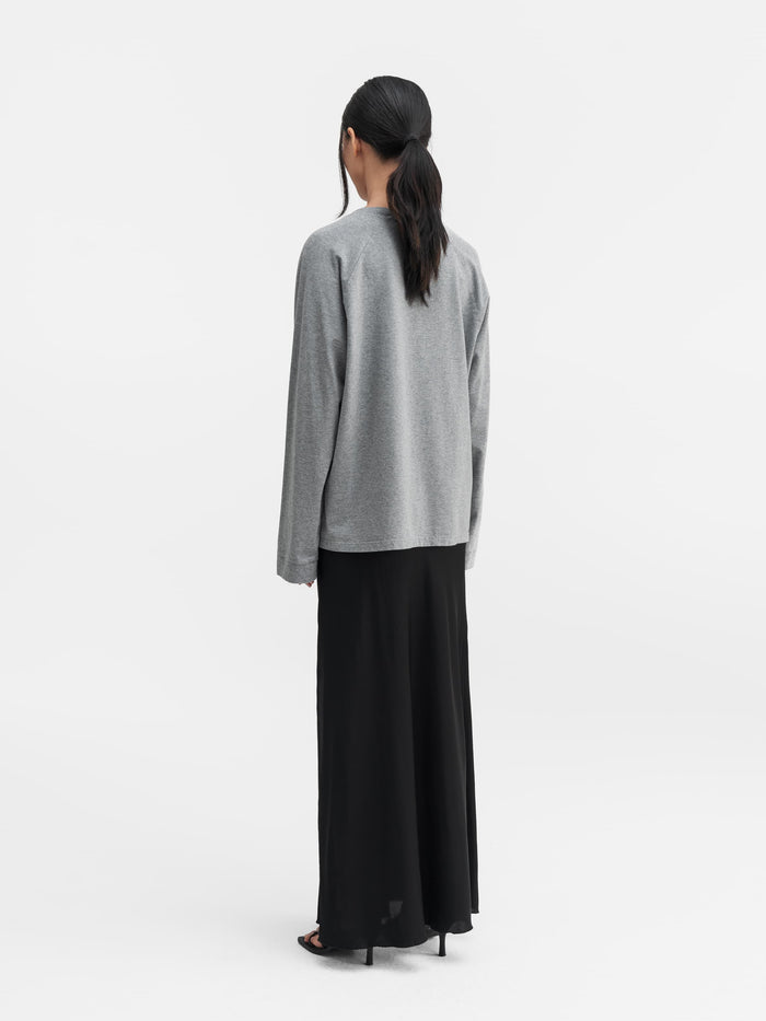 Ahlvar Thelma LS Cotton Tee Grey Melange