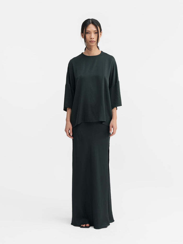 Ahlvar Thess Silk Tee Deep Forest