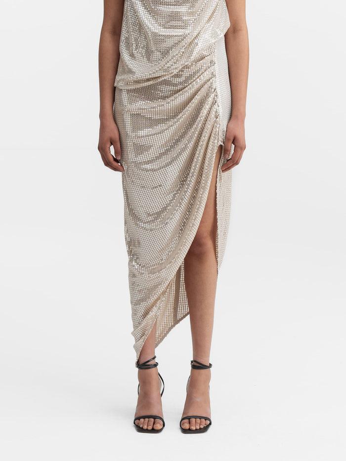 ahlvar Tilda sequin skirt cream
