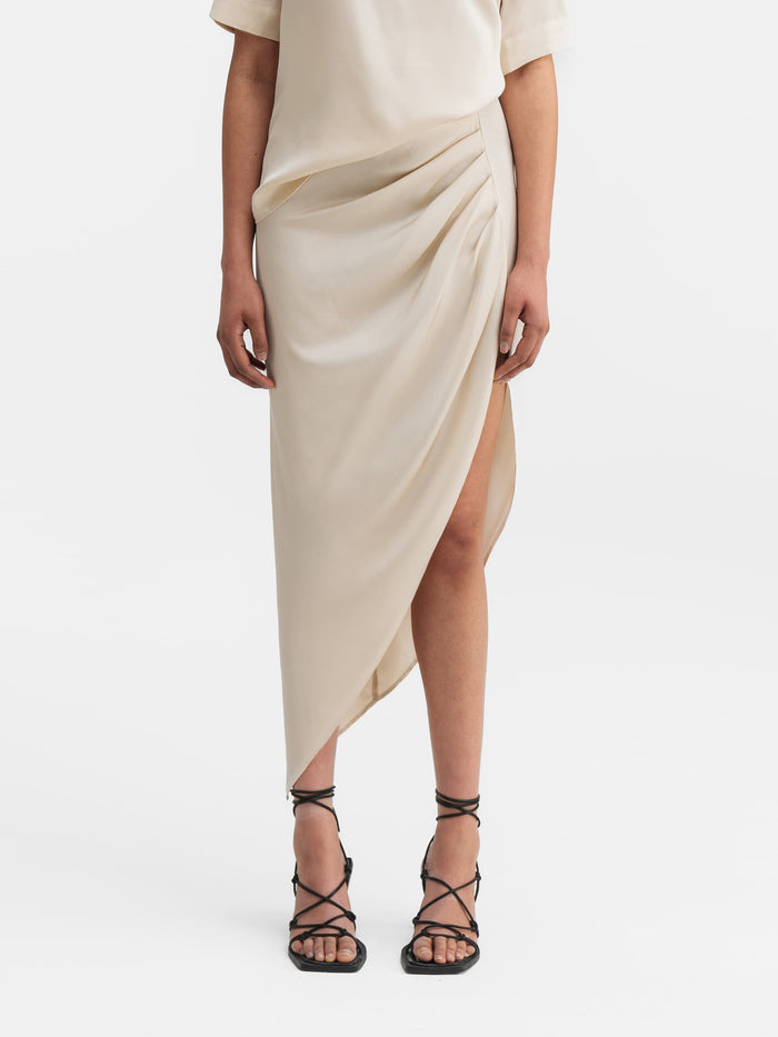 ahlvar Tilda silk skirt cream