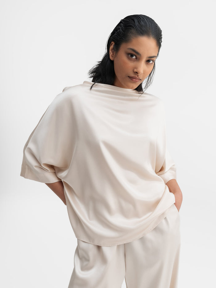 ahlvar Tori satin tee cream