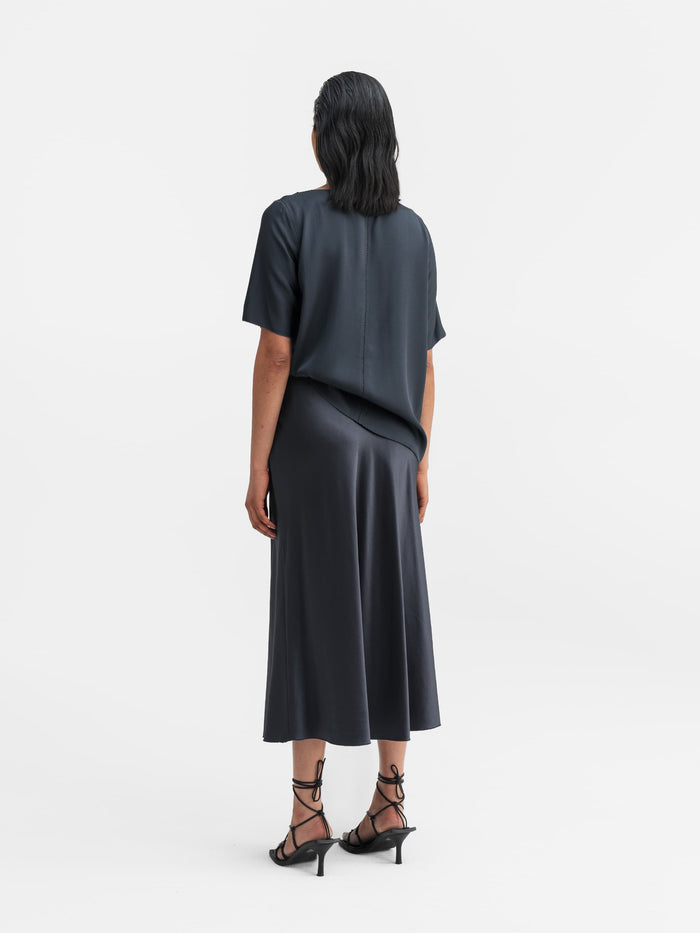 Ahlvar Yoli Silk Blouse Blue Grey