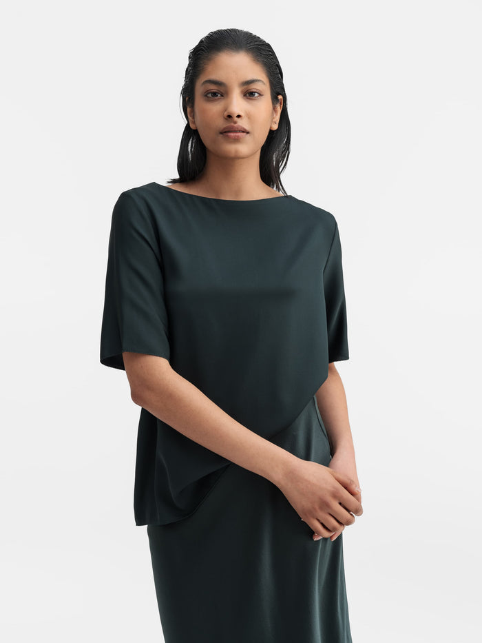 ahlvar Yoli silk blouse deep forest