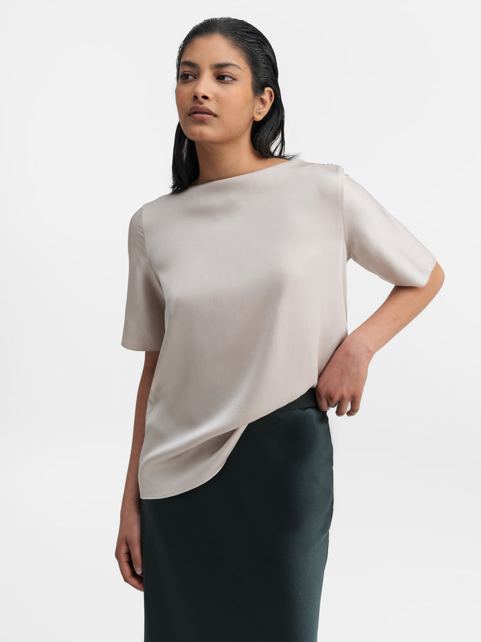 Ahlvar Yoli Silk Blouse Greige