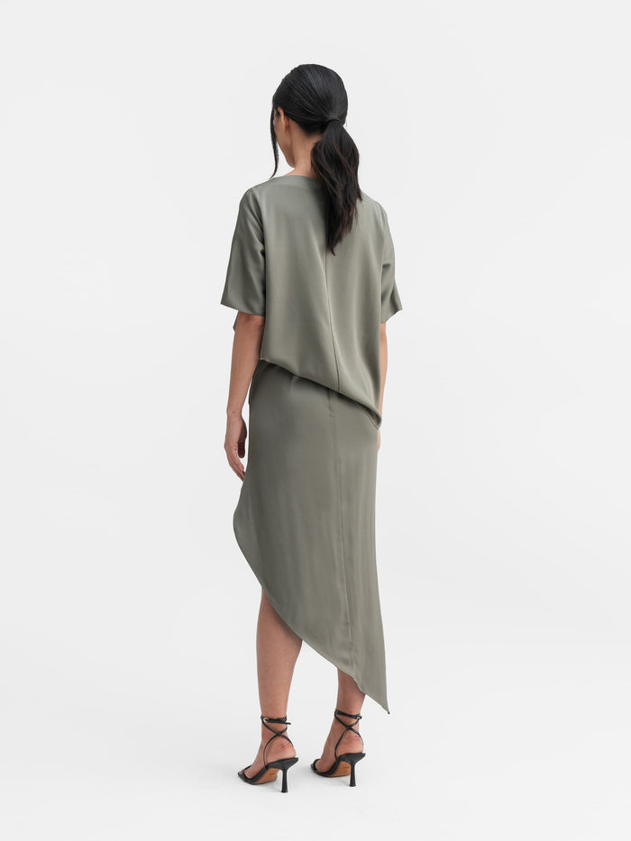 Ahlvar Yoli Silk Blouse Light Military