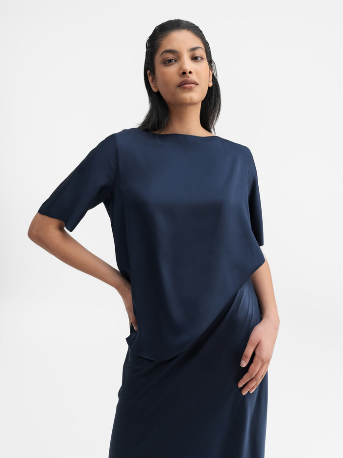 Ahlvar Yoli Silk Blouse Midnight Blue