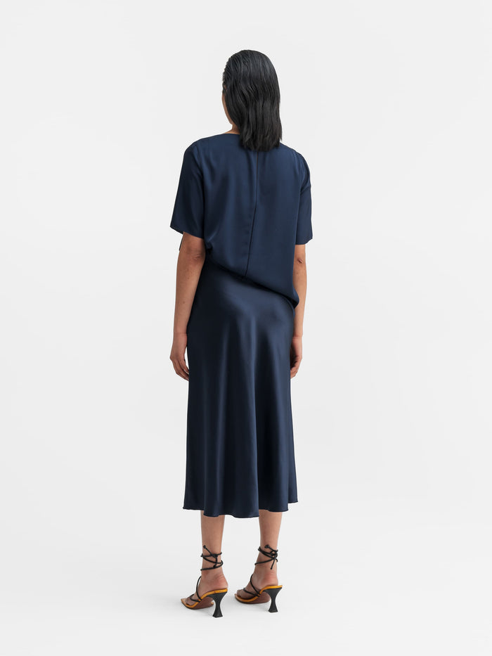 Ahlvar Yoli Silk Blouse Midnight Blue