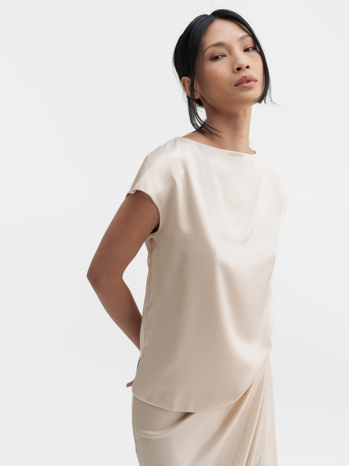 Ahlvar Yui Satin Top Cream