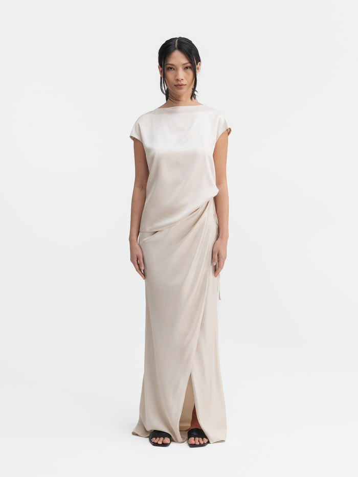 ahlvar Yui satin top cream