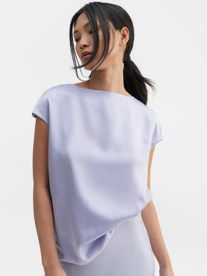 Ahlvar Yui Satin Top Lavender