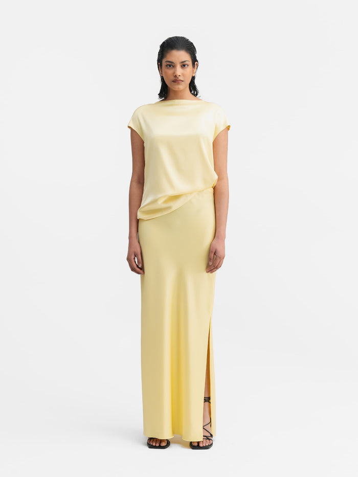 Ahlvar Yui Satin Top Light Yellow