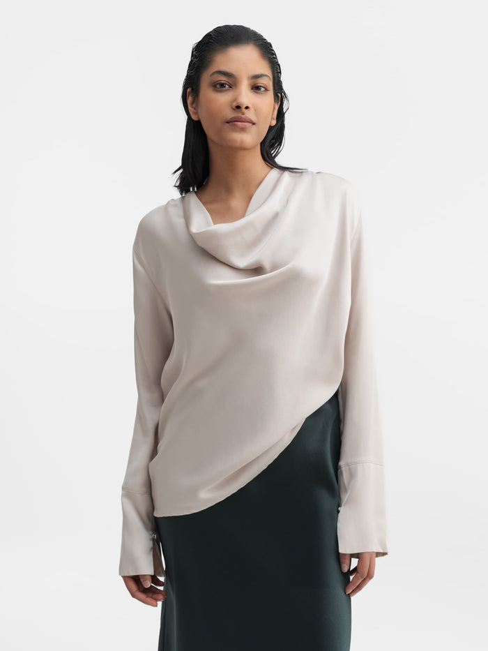 Ahlvar Zia Silk Blouse Greige