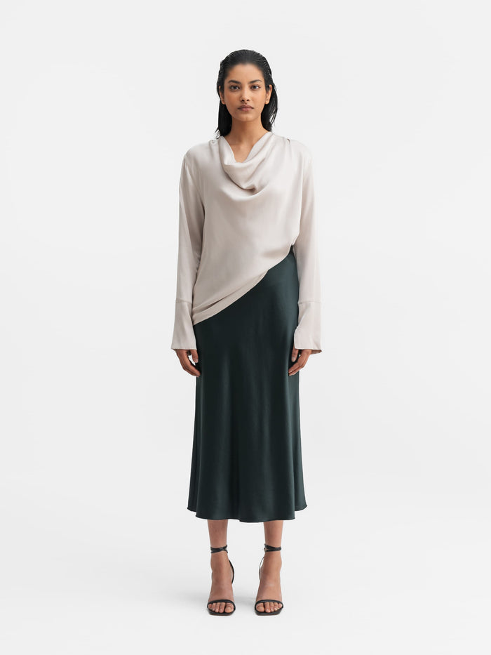 ahlvar Zia silk blouse greige