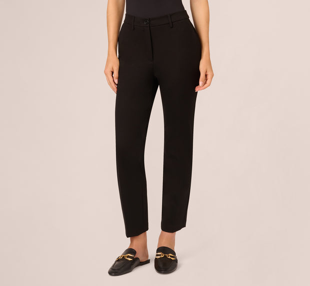 Aidan Mattox 4 Way Stretch Skinny Straight Pant In Black