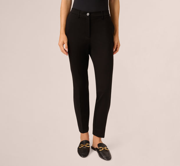 Aidan Mattox 4 Way Stretch Skinny Straight Pant In Black