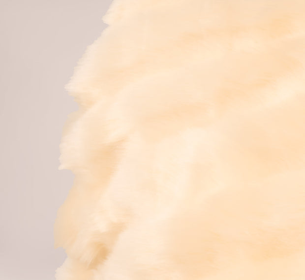 Aidan Mattox Faux Fur Wrap With Stone Brooch In Champagne