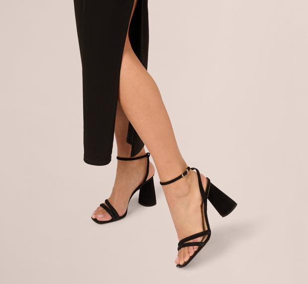 Aidan Mattox Off The Shoulder Jersey Maxi Dress In Black